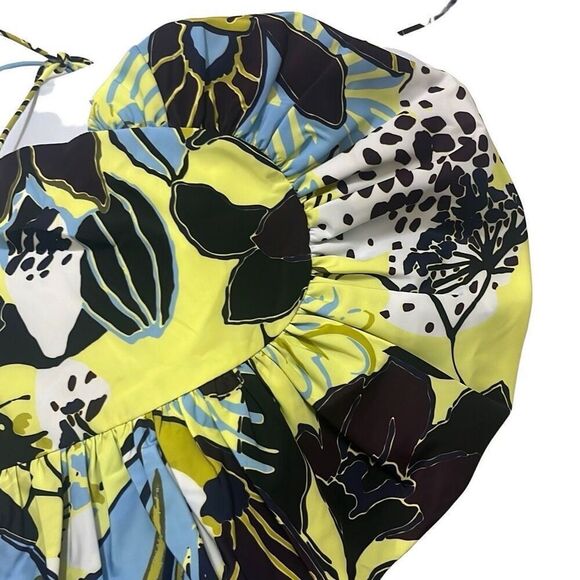 Tanya Taylor Claudette Asymmetrical Ruffle Peplum Top Sz 8 Zesty Multi NWT $395 - Picture 4 of 13